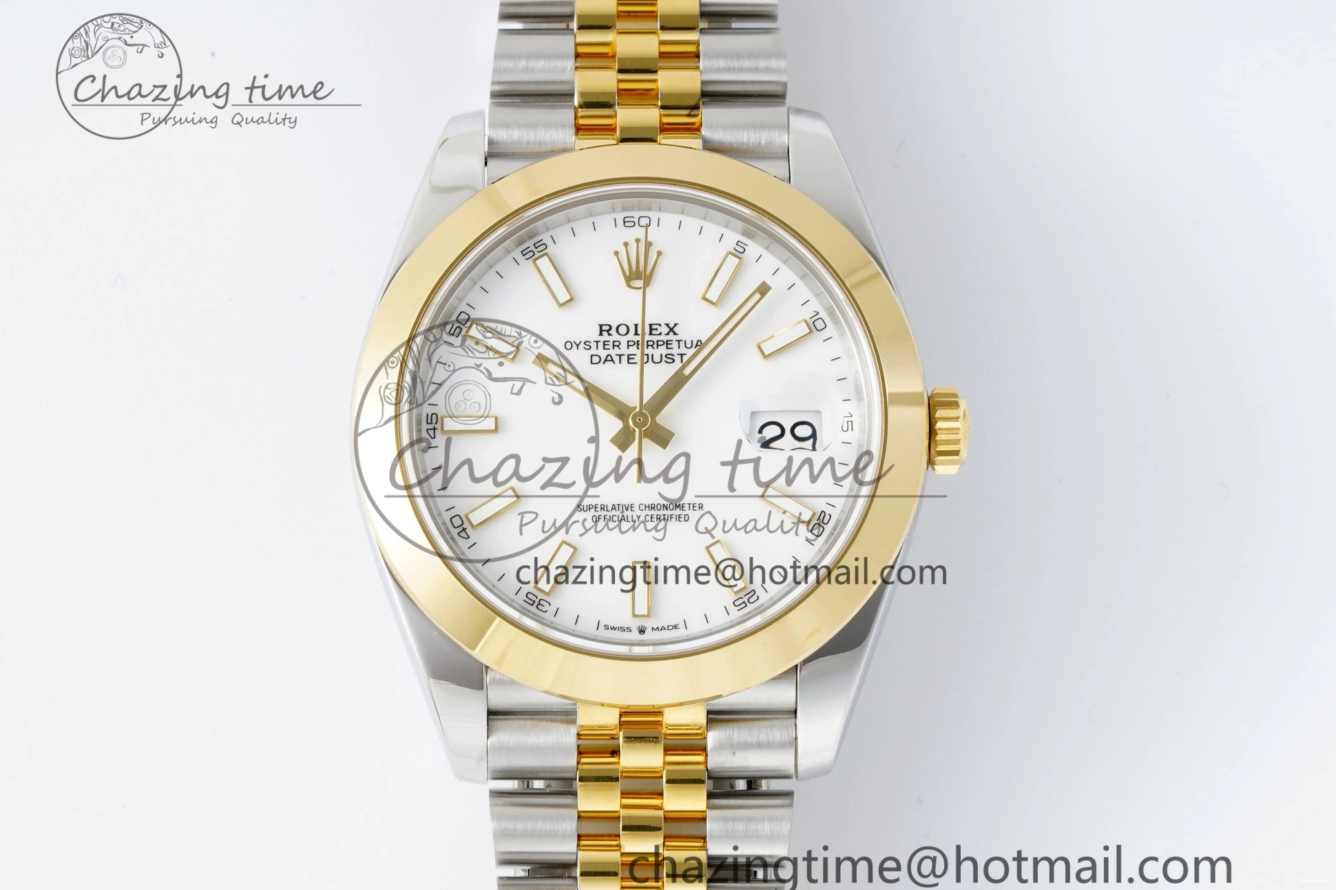 1:1 Polished SS DateJust Bezel 41 Dial Steel Edition on KING Bracelet White Jubilee VR3235 904L Best YG 0306